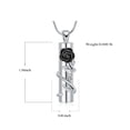 thumbnail image 2 of Rose Flower Urn Ashes Necklace for Women Men Cylinder Cremation Jewelry for Ashes Locket Memorial Pendant, 2 of 4