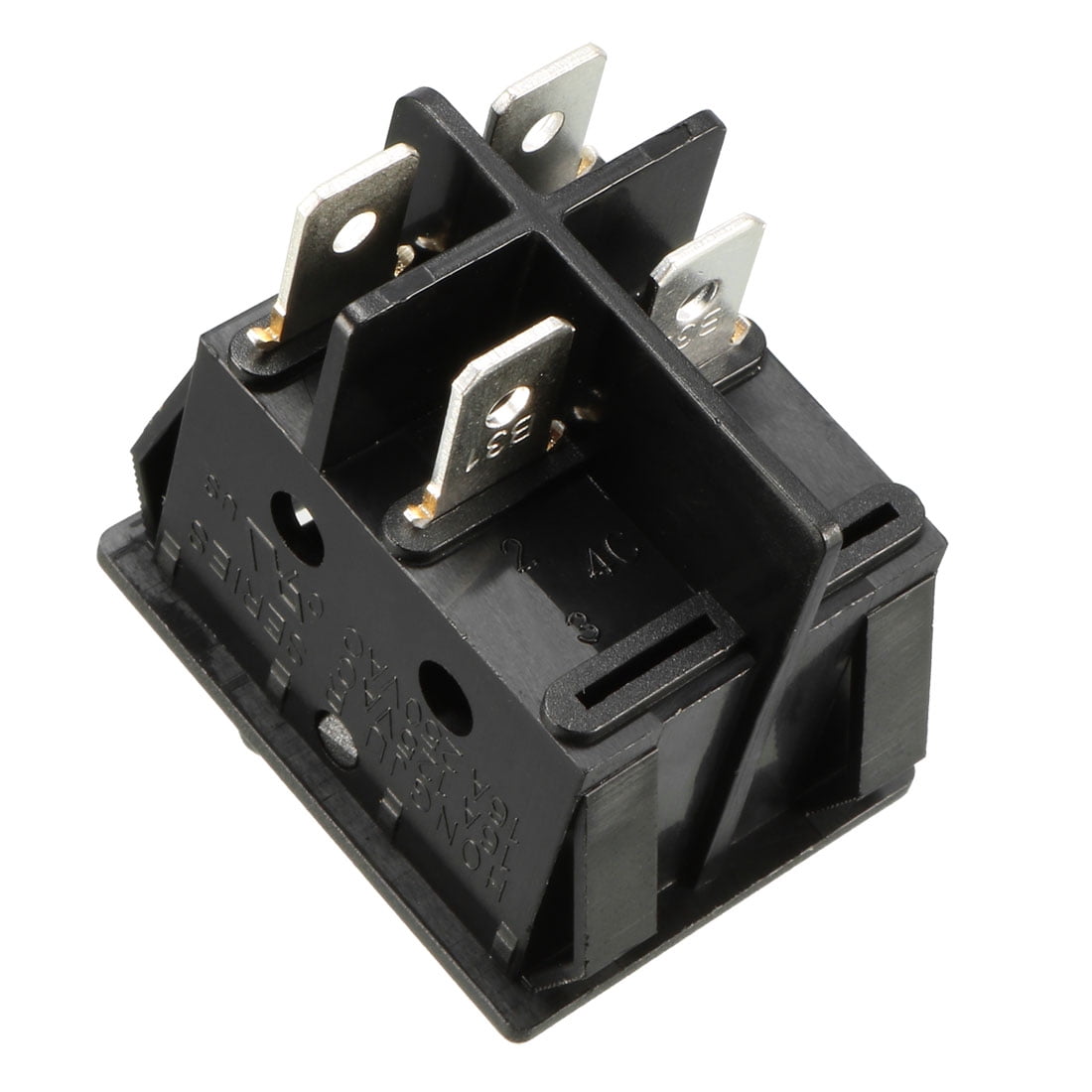 Unique Bargains 5Pcs AC 16A/125V 16A/250V 4 Terminal 2 Position Boat DPST Rocker Switches