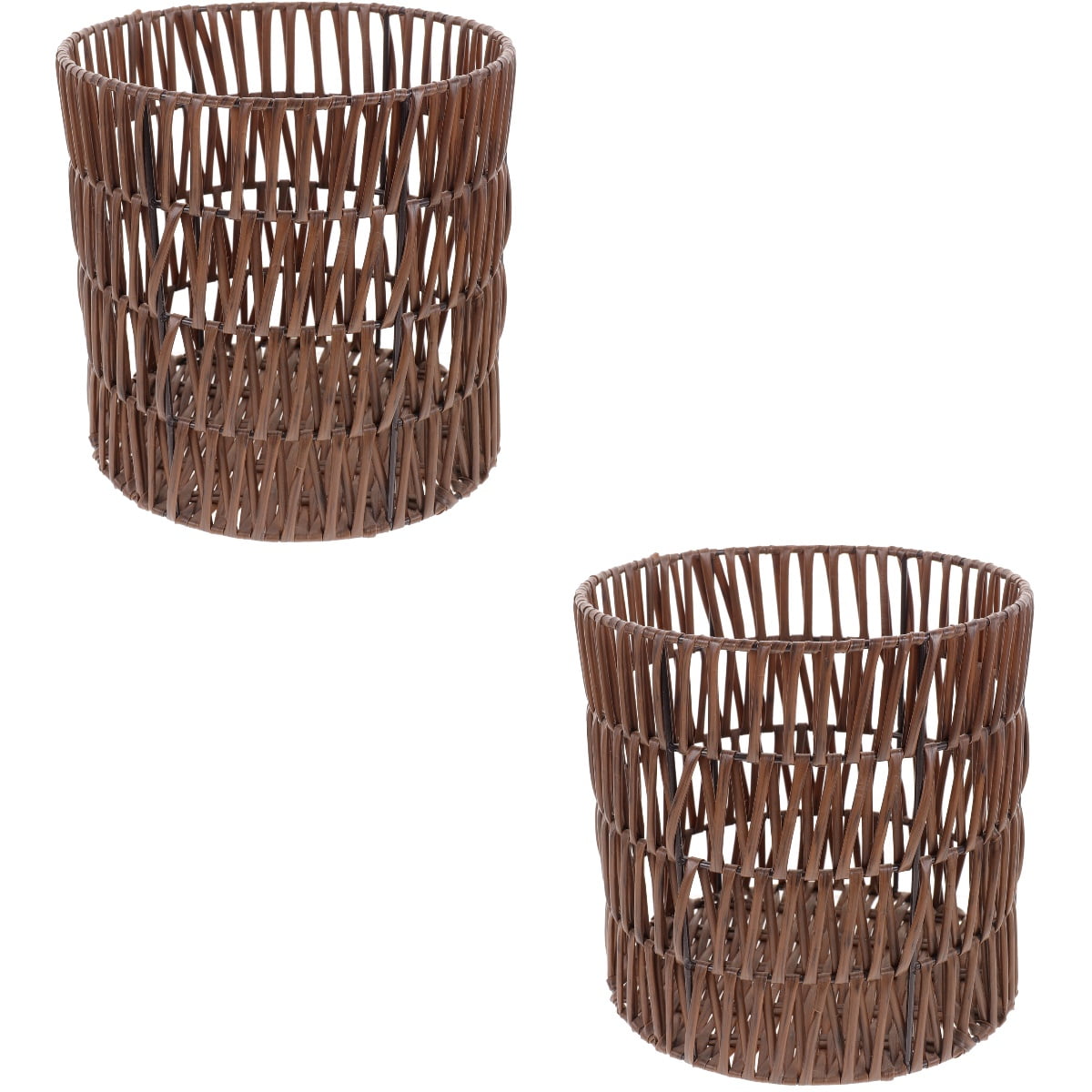 CRILSTYLEO Small Woven Baskets Brown for Snacks and Cosmetics Storage 2Pcs