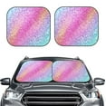 thumbnail image 2 of Fotbe Fun Rainbow Pink 2-Piece Car Windshield Sun Shade | Sun Blocker for Car Windshield | Foldable Automotive Interior Accessories for Sun Protection-Medium, 2 of 7