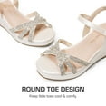 thumbnail image 5 of BURUDANI Girls Wedge Sandals Flatform Open Toe Platform Summer Sandals with Flower for Wedding Party Little Kid/Big Kid, 5 of 6