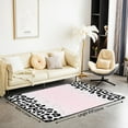 thumbnail image 2 of Pink Leopard Printed Area Rug 5x7,Cheetah Pattern Glitter Living Room Rugs for Bedroom Playroom,Ombre Gradient Indoor Floor Mat,Africa Wild Animals Sequins Carpet Runner Non Slip, 2 of 5