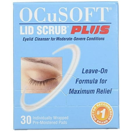 OCuSOFT Lid Scrub Plus, Pre-Moistened Pads, Individually Wrapped, 30 Count (Pack of 2)