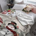 thumbnail image 3 of Christmas Xmas Throw Flannel Blanket 40x50In Elk Ball Snowman Red Poinsettia Bird Super Soft Cozy Bed Blanket, Lightweight Plush Fuzzy Bed Throw for Bedroom Sofa Couch Living Room, 3 of 4
