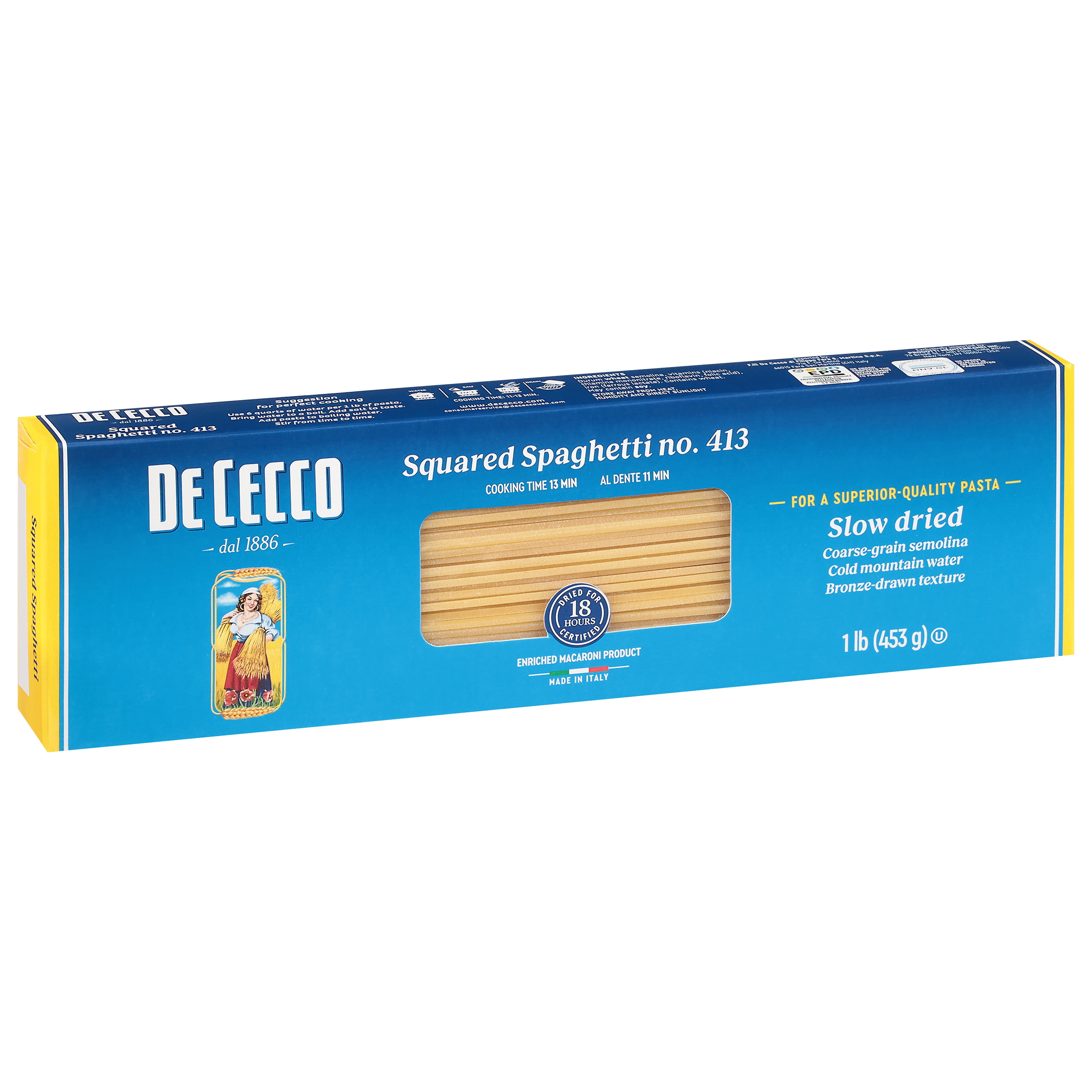 De Cecco Squared Spaghetti Pasta no. 413 - 1 lb