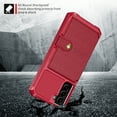 thumbnail image 7 of Allytech Rugged Case for Samsung Galaxy S23 Plus Support Magnetic Car Mount, Premium PU Leather Flip Card Cash Holder Pocket Shockproof Anti-Fall Back Case for Samsung Galaxy S23 Plus - Red, 7 of 7
