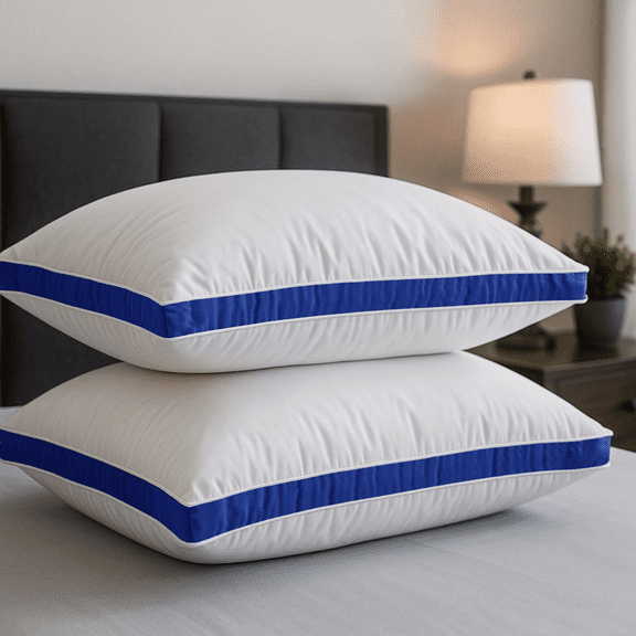Fexbry Pack of 2 Bed Pillows Quilted Hotel Quality Down Alternative Gusseted Pillow