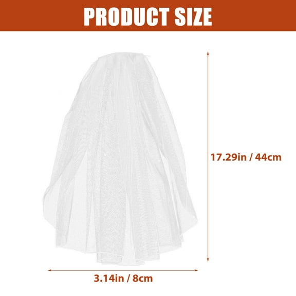 PAMINGONO 1Pcs Women Bridal Wedding Veil White Gauze Mesh Headdress for Engagements