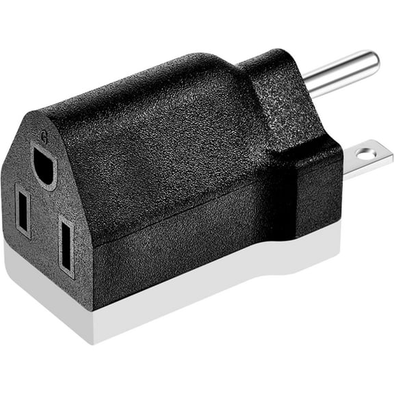 Lsupdaol 6-15P to 5-15R US Plug Adapter 3 Prong Electrical Converter Plug 15 Amp to 10 Amp Power Adapter, 120V to 240V, Black(1 Piece)