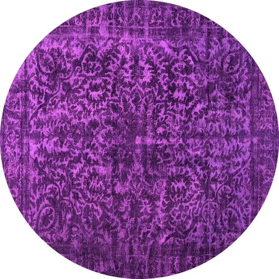 Ahgly Company Indoor Round Abstract Pink Contemporary Area Rugs, 3' Round