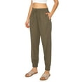 thumbnail image 2 of Cali1850 Women's Linen Joggers Pants Oceanside Drawstring Elastic Waist Casual Lounge Tapered Leg Trousers with Pockets, 2 of 6