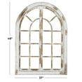 thumbnail image 4 of DecMode White Wood Arched Vintage Window Pane Abstract Wall Decor with Brown Distressing, 4 of 13