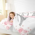 thumbnail image 4 of Homewish Paris Bedding Comforter Set,Eiffel Tower Twin Comforter Sets,Pink White Bedding Set For Girls Kids,Microfiber Bedroom Decor Reversible,2-Piece, 4 of 8