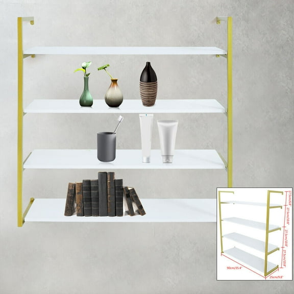 4 Layer Floating Wall Shelves Picture Ledge Display Rack Book Hanging Shelves Hanging Wall Floating Shelf Display Rack Plant Holder Book Shelves 4 Layer Floating Wall Shelves Picture Ledge Display