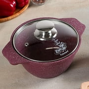 KUKMARA Aluminum Wok Cooking Pot Mystery Nonstick Pot with Lid 1. Qt (1 L) Camping Cookware Dutch Oven Kitchen Pot