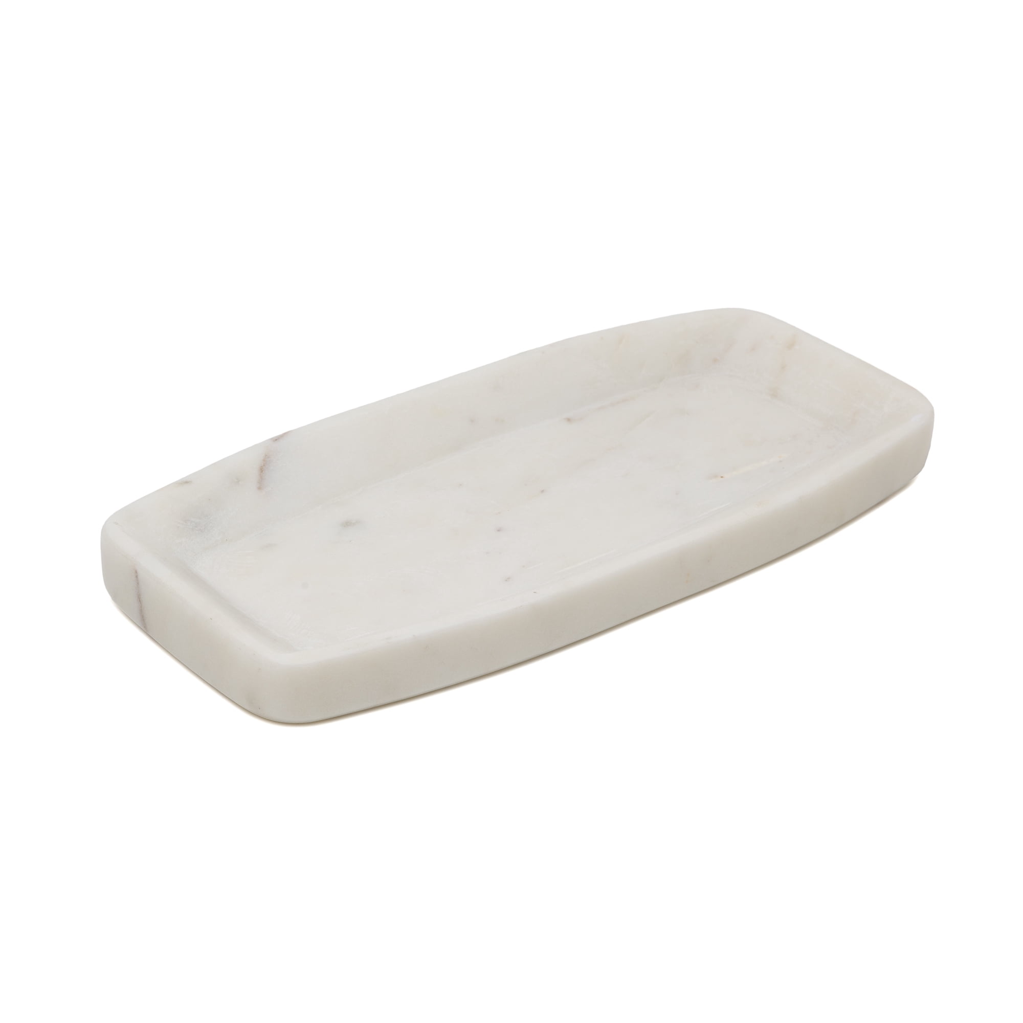 Better Homes & Gardens White Marble Decorative Tray, 11" x 5"