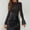 Black, variant on Lace Top for Women Long Sleeve Lace Shirt Sheer See Through Floral Mesh Undershirt Going Out Blouse Black M