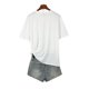 thumbnail image 3 of Camiseta informal de manga corta con cuello redondo para mujer, con estampado de pestañas de dibujos animados y pestañas de ensueño, top ligero de verano., 3 of 6