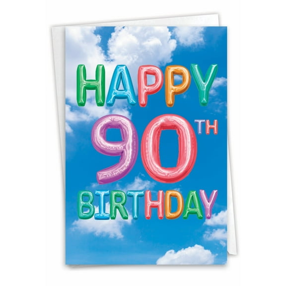 1 90th Birthday Card with Envelope - Milestone (Not 3D or Layered) C5651GMBG