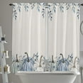 thumbnail image 3 of Thanksgiving Fall Kitchen Curtain 2 Panels Curtains 84 Inch Length, Blue White Pumpkin Eucalyptus Beige Curtains Rod Pocket Curtains Window Drapes Treatment Window Cafe Curtains 52''''x84'''', 3 of 5