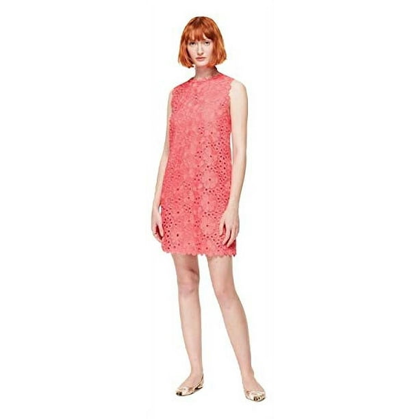 Kate Spade New York Sleeveless Lace Shift Dress Shore Thing, Peach Sorbet  (8) 