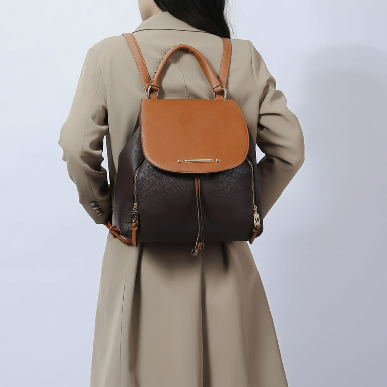 cognac vegan leather backpack VINTAGE Small – VEGIA Bags – Vegan backpacks, vegan handbags, vegan totes & vegan laptop bags Multiple compartments—including two front zip pockets and a back slip pocket—keep your essentials organized and within easy reach Azaria Cognac Vegan Leather Backpack
