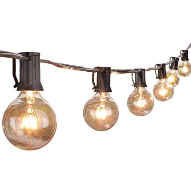 25ft Weatherproof Globe String Festoon Lights 25X Clear Bulbs G40 Indoor Outdoor 