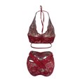 thumbnail image 4 of Lencería sexy a la moda para mujer, medias de red, encaje, flores, hueco, Sexy, cuello Halter, malla, entrepierna abierta, bragas, traje Fridja nalpqowj41844, 4 of 9