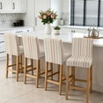 thumbnail image 3 of Farmhouse Stripe Bar Stool Covers - Stretch Dining Chair Covers Set of 4, Boho Country Vintage Orange Striped Bar Chair Cover Removable Counter Stool Pub Chairs Slipcovers Protectors for Kitchen/Cafe, 3 of 9