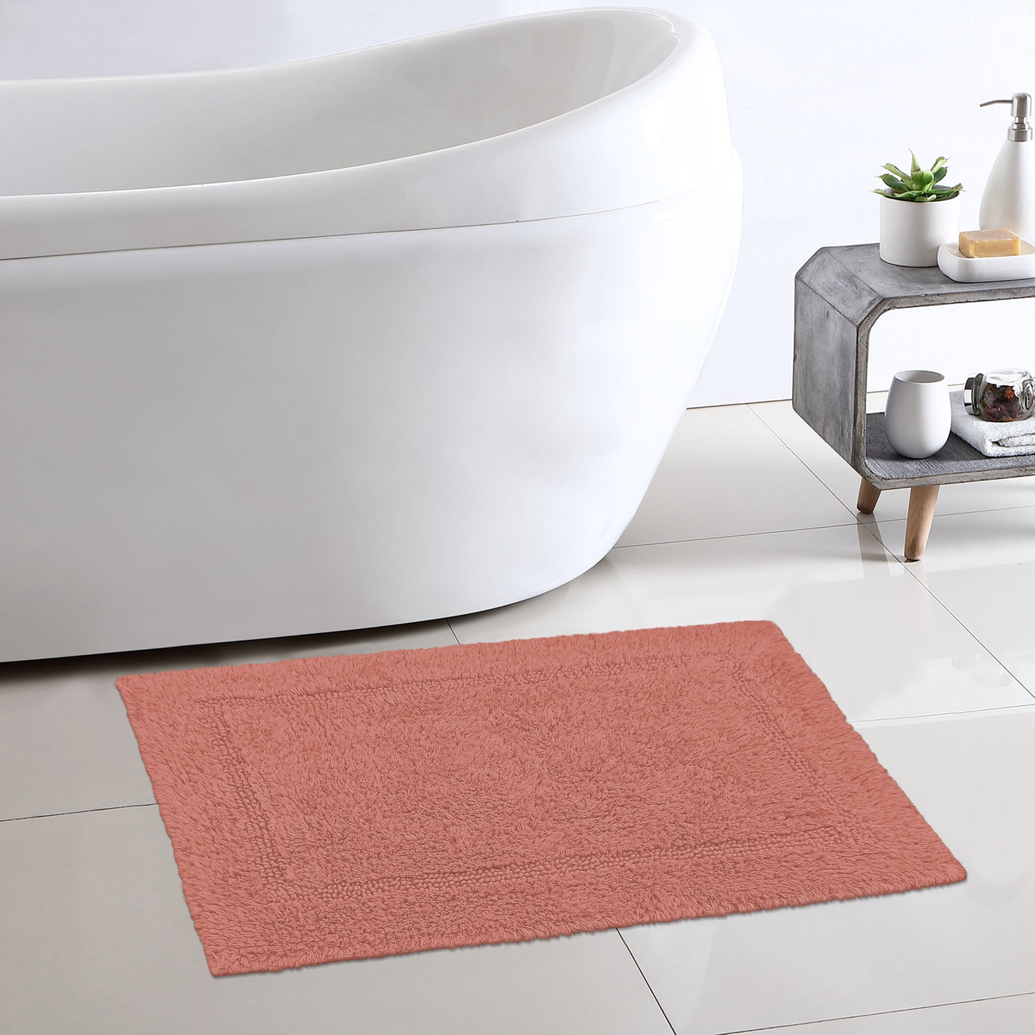 Better Homes & Gardens Cotton Reversible Bath Rug, Old Rose, 17" x 24"
