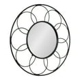 thumbnail image 5 of Kate and Laurel Cori Transitional Round Mirror, 34 Inch Diameter, Black, Modern Decorative Metal Mirror with Rattan-Inspired Accenting for Dramatic Home Wall Decor, 5 of 7