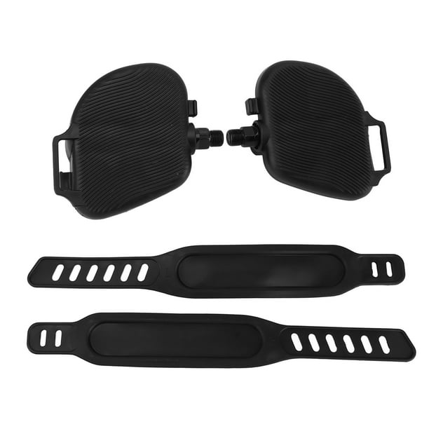 Pedales para bicicleta estática con tiras antideslizantes, portátiles, con correa ajustable para bicicleta estática, rosca de 9/16 pulgadas.