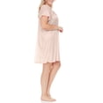 thumbnail image 4 of EZI Nightgowns for Women - Soft & Breathable Satin Night Gowns for Adult Women - Medium to Plus Size Womens Sleep Shirts - Knee-Length Nightgown, 4 of 7