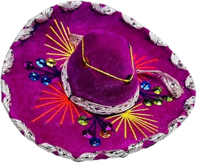 Novedades Cari 5-Pack Mexican Charro Mini Sombrero Hats - Mariachi Theme