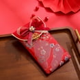 thumbnail image 4 of Pnellth Chinese New Year Red Cash Envelope Faux Silk Red Pocket Embroidery Dragon Pattern Tassel Money Holder Cash Coin Gift Lucky Money Envelope Happy New Year Gift, 4 of 8