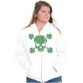 thumbnail image 4 of Saint Patrick's Day Shamrock Skull Zip Up Hoodie Men's Women's Brisco Brands S, 4 of 6
