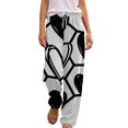 thumbnail image 4 of Workout Casual Pants for Women Print Long Wide Leg Heart Prints Pants Pants L, 4 of 6