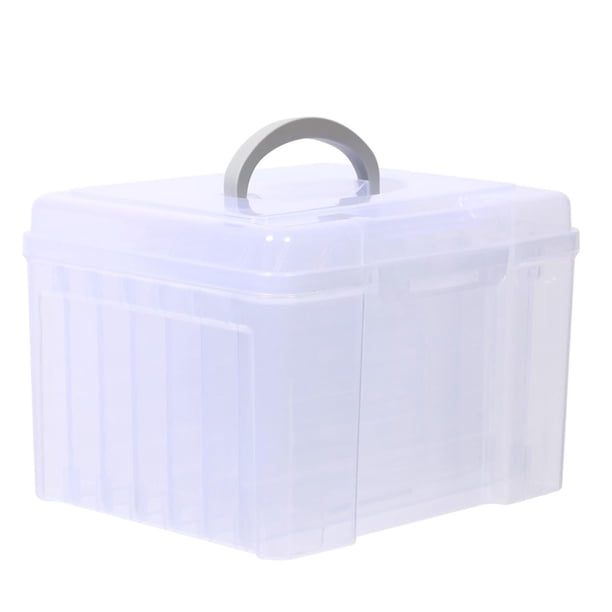 Photo Box Organizer Handheld 6grid Adjustable Photo Storage Box