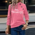 thumbnail image 2 of Women's Long Sleeve Crewneck Letter Printed Side Buttons Tunic Shirts Trendy Casual Pullover Sweatshirts Pink,L, 2 of 6