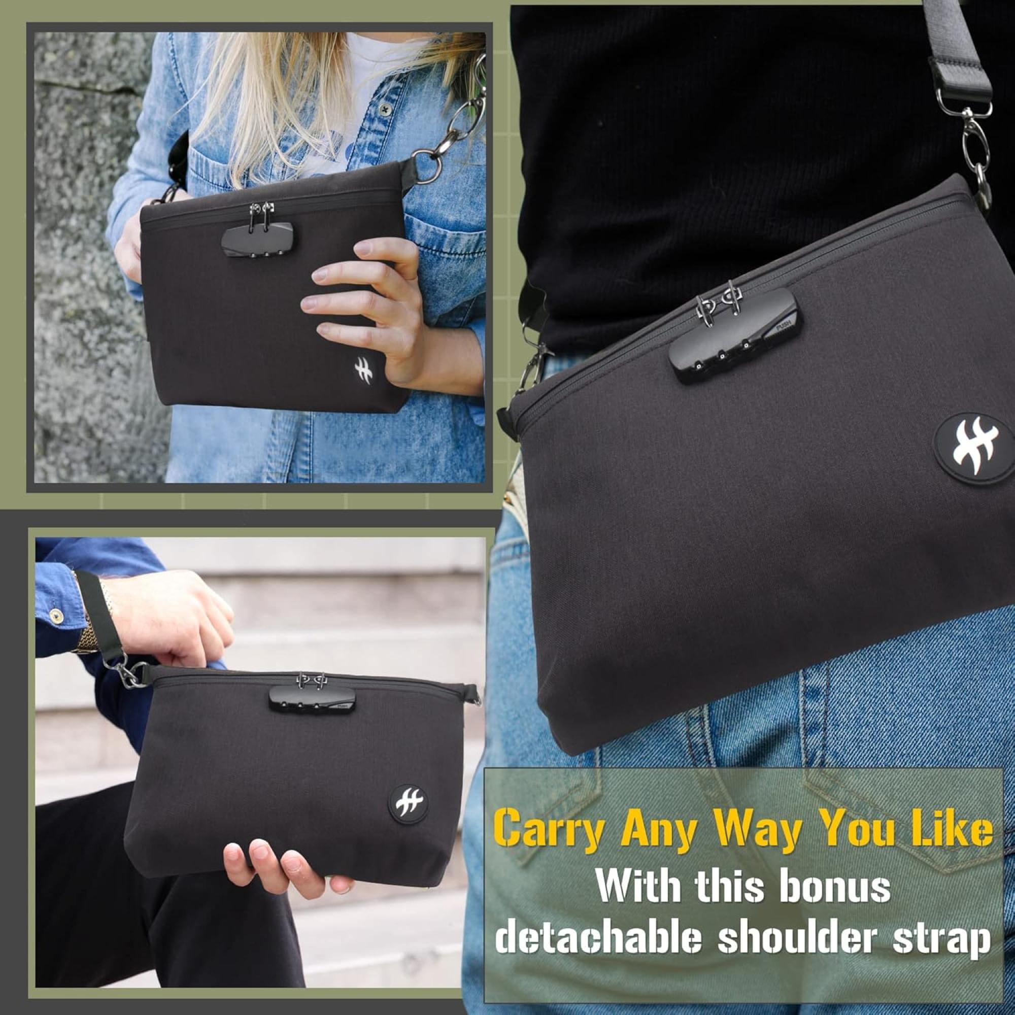 Lockable Travel Organizer Bag with Combination Lock, Secure Storage Pouch for Daily Use, Travel, Camping & Outdoor Trips