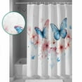 thumbnail image 3 of 54x78 Inch Shower Curtain Decorative Spring Butterfly Bathtub Bath Curtains Fabric Waterproof Bathroom Decor Simple Summer Nature Botanical Flowers Small Stall Shower Curtain Set with 12 Hooks, 3 of 6