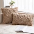 thumbnail image 5 of Wehilion 2pcs Throw Pillow Covers , Soft Plush Faux Wool Couch Pillow Covers Set of 2 Decorative Farmhouse Boho Throw Pillows for Sofa Living Room Bed, 5 of 12