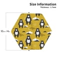 thumbnail image 2 of Yiaed Cartoon Bear Yellow Print Leather Coasters for Drinks - Cup Coasters Coffee Table Kitchen Table Bar, Home & Office Gifts Handmade Drink Coasters-Hexagon, 2 of 6