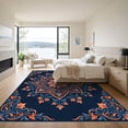 thumbnail image 3 of ODIKA 4'x6' Machine Washable Non-Slip Area Rug, Oriental Navy Blue High Traffic Rug, Blue, 1186822, 3 of 7