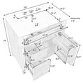 thumbnail image 4 of Euroco "30'' Bathroom Vanity with Sink, Solid Wood & MDF Cabinet, Flip-Out Drawer, 2 Soft-Close Drawers, 1 Soft-Close Door, Elegant Wood Handles, 4 of 5