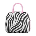 thumbnail image 2 of Insulated Lunch Bag for Women, Floral Print Oxford Fabric Lunch Box, Leakproof Thermal Cooler Tote for Work, School & Picnic, Leopard Animal Print, 2 of 5