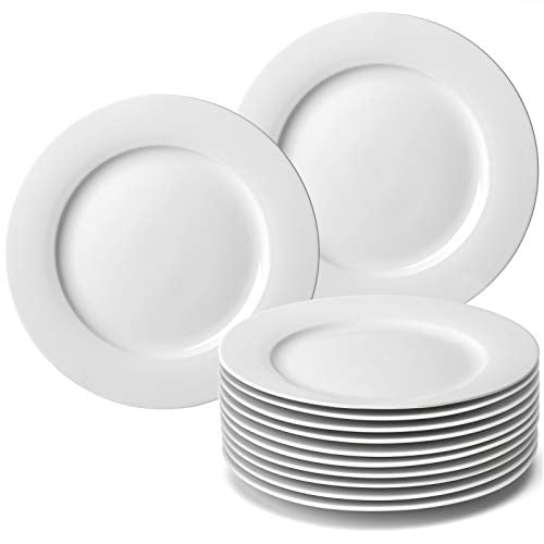 Harena Lined Opal Glass Dinner Set Dinnerware Tableware Plates Microwave Safe Dishwasher Safe Dining Modern Black, 6 Dinner Plates 