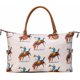 thumbnail image 3 of Bolso de fin de semana de vaca para mujer Bolso de lona para la noche Bolsos de viaje grandes para mujer Bolsos de fin de semana con correa para el hombro Geometría, 3 of 5