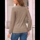 thumbnail image 4 of Camisas de Larga para Mujer, Blusas Elegantes e Informales de Encaje, Conjuntos de Otoño 2025, Camisetas y Ropa de Trabajo. Caqui L, 4 of 8