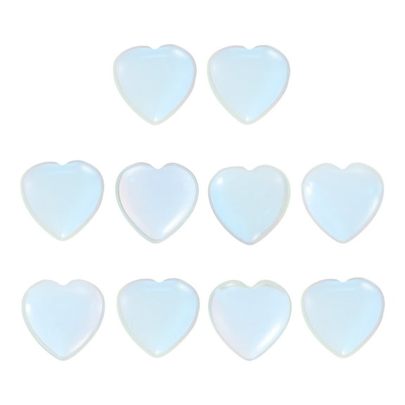 Heart Crystals Stone, Natural Crystal Polished Love Gemstone Rose Quartz Pocket Bulk Set Gifts Colorful White